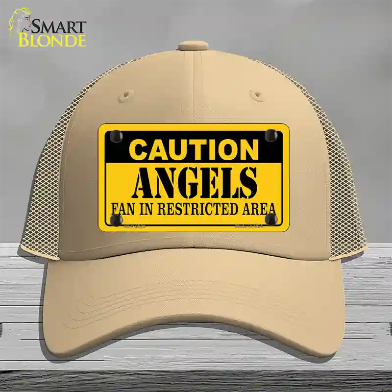 Caution Angels Fan Novelty License Plate Hat Mesh / Khaki