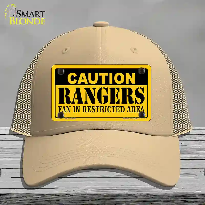 Caution Rangers Fan Novelty License Plate Hat Mesh / Khaki