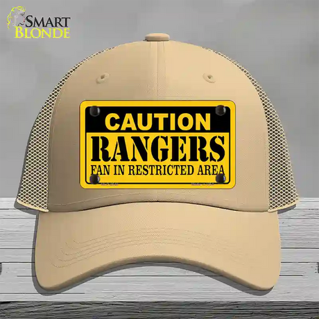 Caution Rangers Fan Novelty License Plate Hat Mesh / Khaki