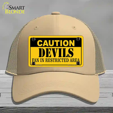 Caution Devils Novelty License Plate Hat Mesh / Khaki