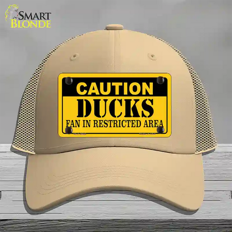 Caution Ducks Novelty License Plate Hat Mesh / Khaki