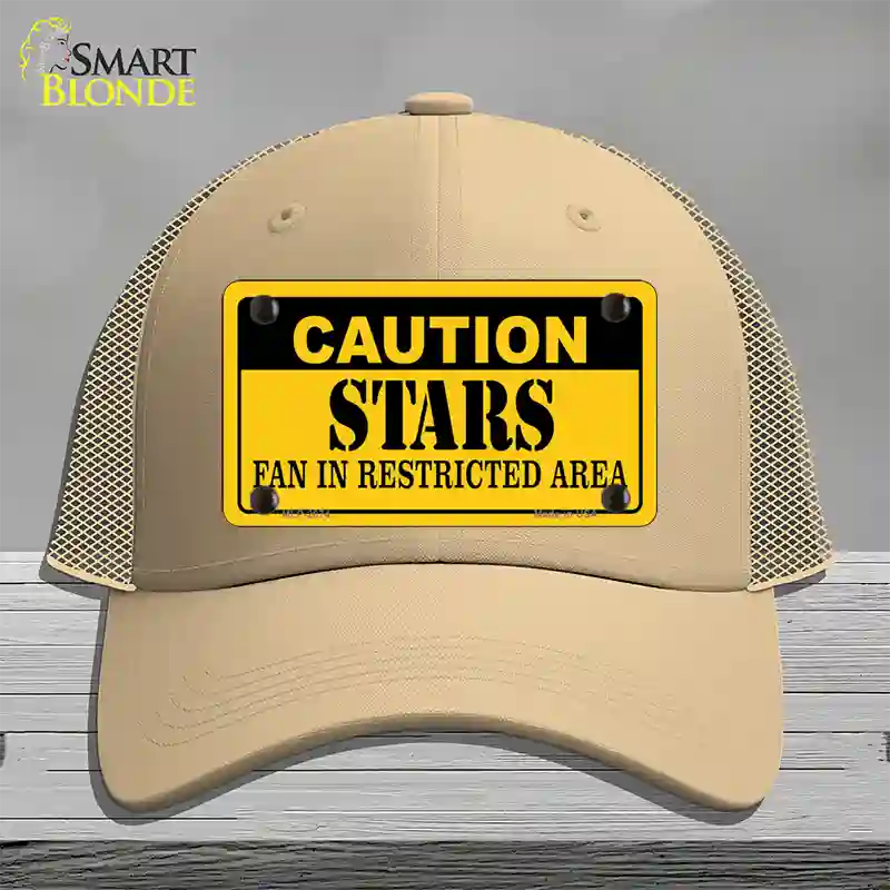 Caution Stars Novelty License Plate Hat Mesh / Khaki