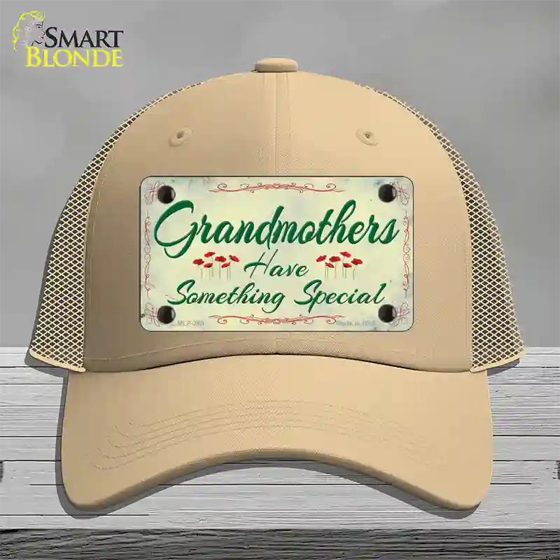 Grandmothers Something Special Novelty License Plate Hat Mesh / Khaki