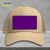 Purple Solid Novelty License Plate Hat Mesh / Khaki