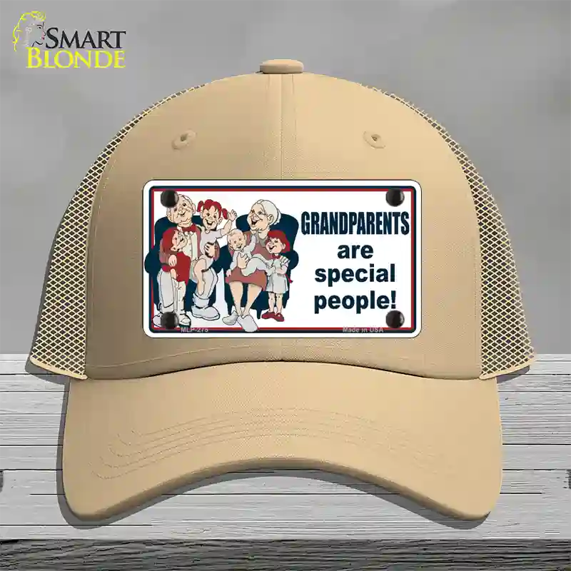 Grandparents Are Special People Novelty License Plate Hat Mesh / Khaki