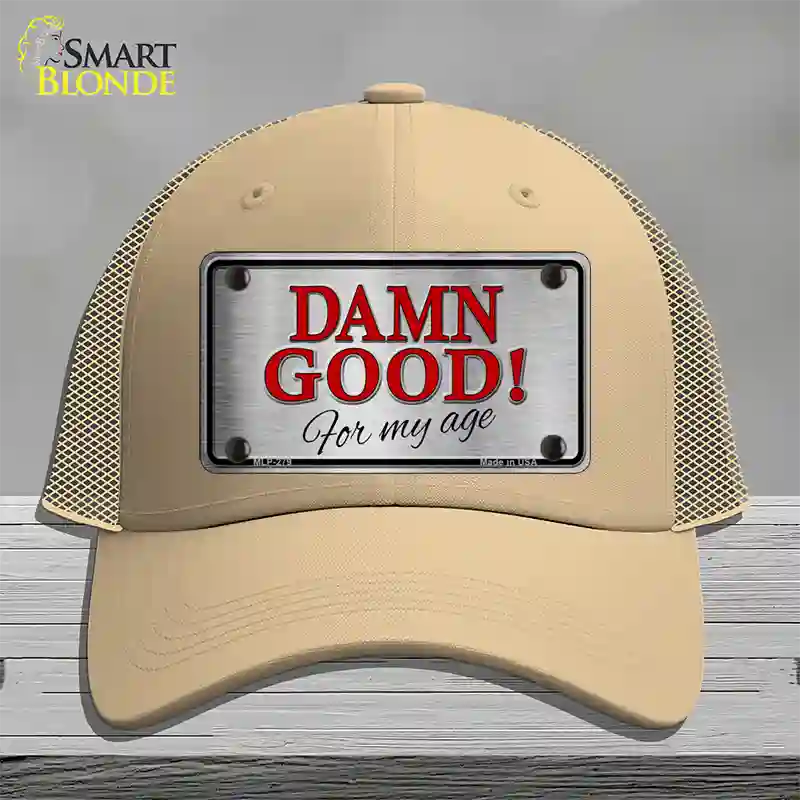 Damn Good Novelty License Plate Hat Mesh / Khaki