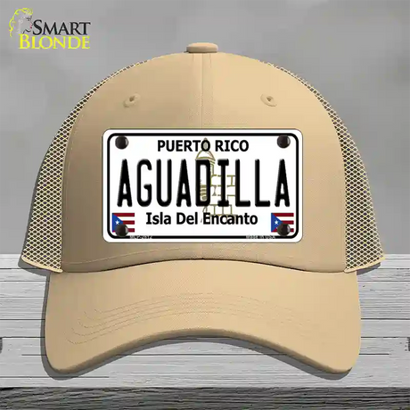 Aguadilla Puerto Rico Novelty License Plate Hat Mesh / Khaki