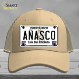 Anasco Puerto Rico Novelty License Plate Hat Mesh / Khaki