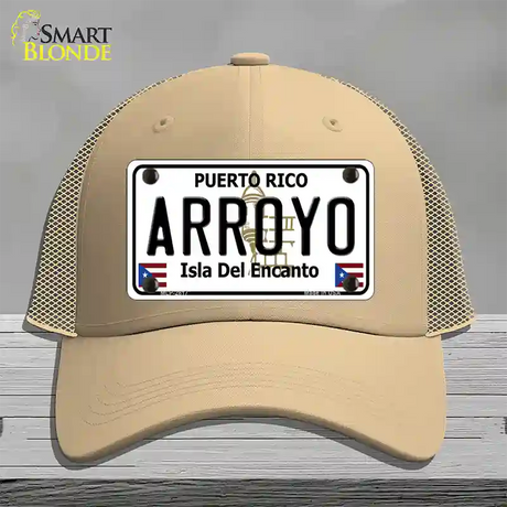 Arroyo Puerto Rico Novelty License Plate Hat Mesh / Khaki