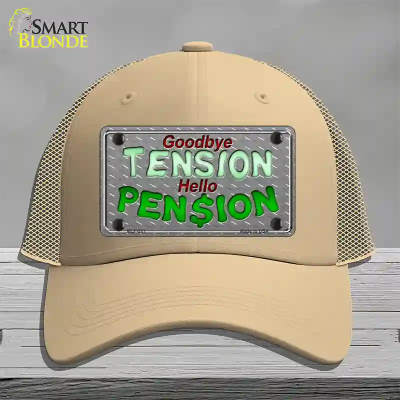 Tension Pension Novelty License Plate Hat Mesh / Khaki