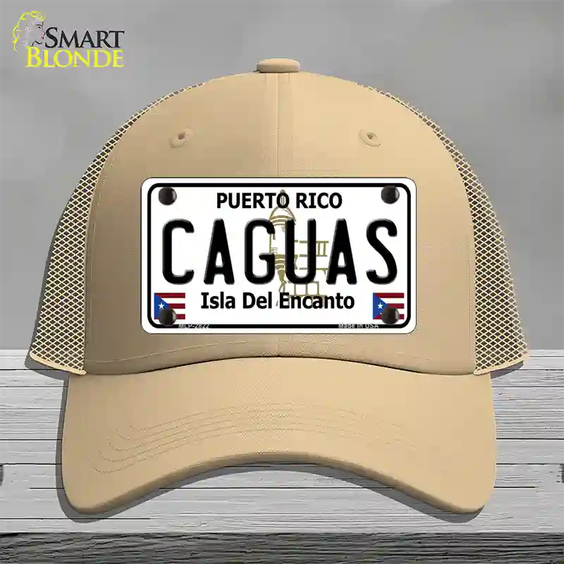 Caguas Novelty License Plate Hat Mesh / Khaki