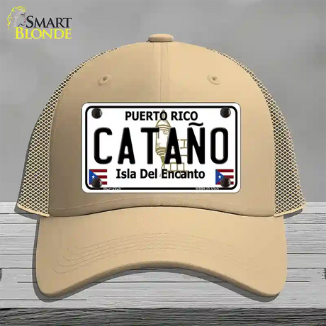 Catano Puerto Rico Novelty License Plate Hat Mesh / Khaki