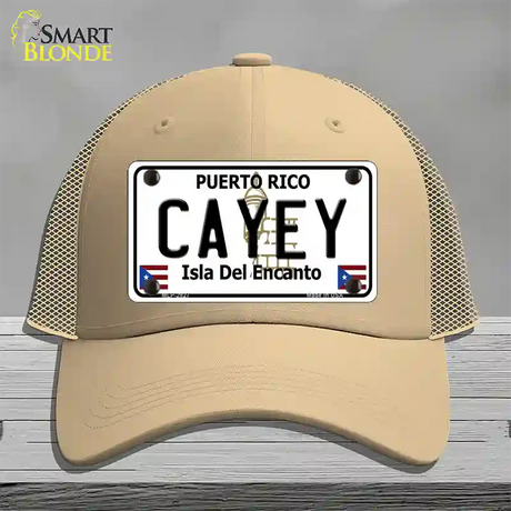 Cayey Puerto Rico Novelty License Plate Hat Mesh / Khaki