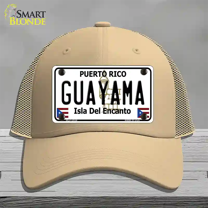 Guayama Puerto Rico Novelty License Plate Hat Mesh / Khaki