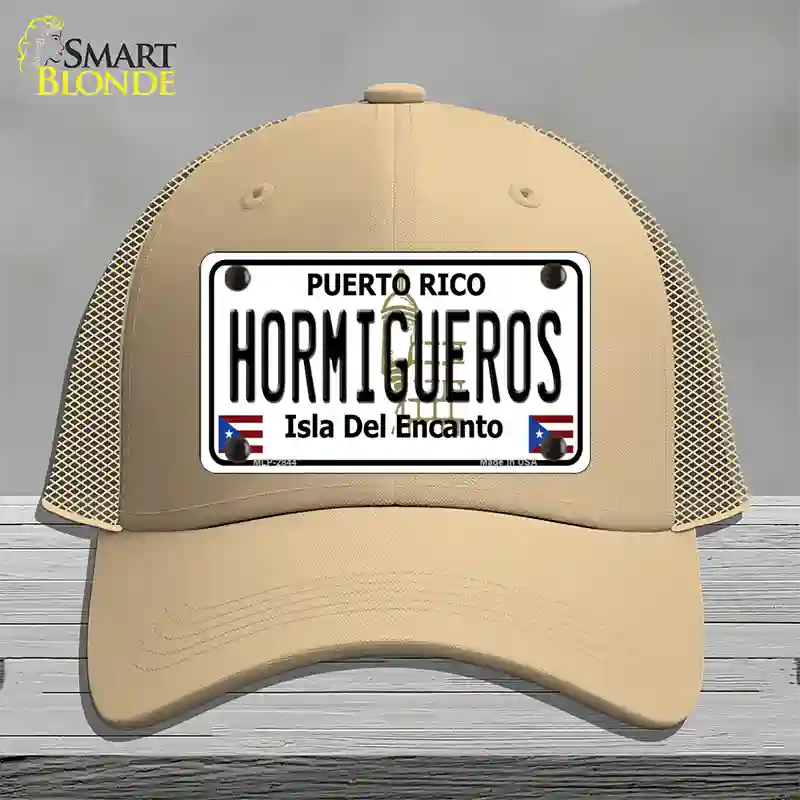 Hormiguesros Puerto Rico Novelty License Plate Hat Mesh / Khaki