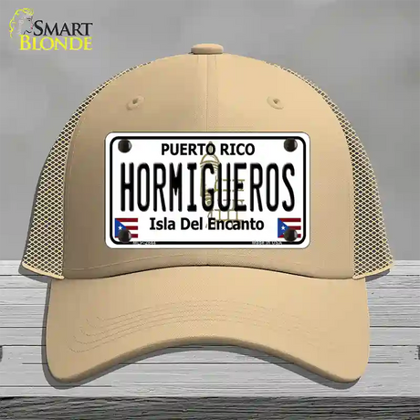 Hormiguesros Puerto Rico Novelty License Plate Hat Mesh / Khaki