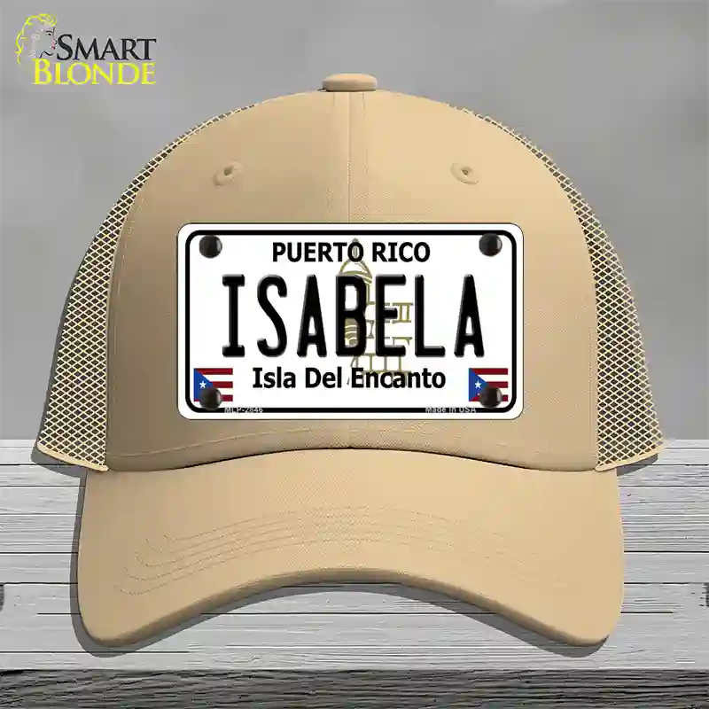 Isabela Puerto Rico Novelty License Plate Hat Mesh / Khaki