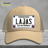 Lajas Puerto Rico Novelty License Plate Hat Mesh / Khaki