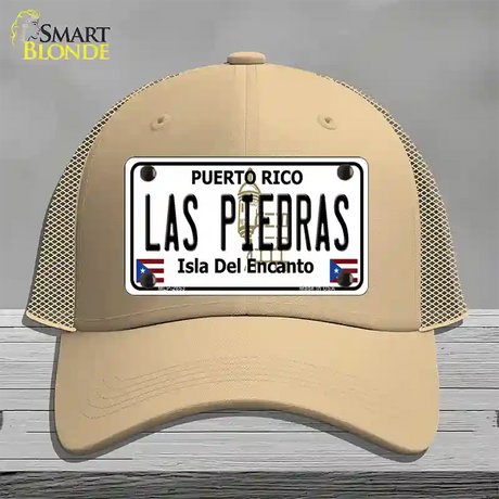 Las Piedras Puerto Rico Novelty License Plate Hat Mesh / Khaki