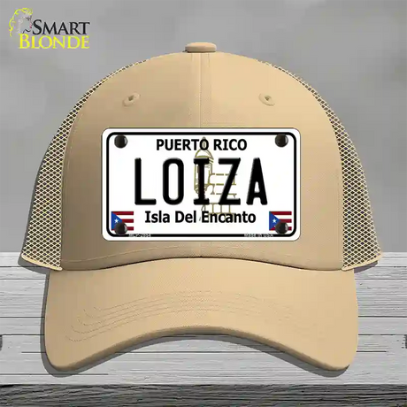 Loiza Puerto Rico Novelty License Plate Hat Mesh / Khaki