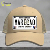 Maricao Puerto Rico Novelty License Plate Hat Mesh / Khaki