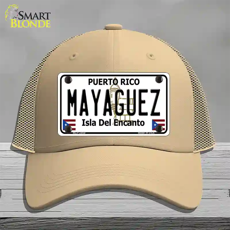 Mayaguez Puerto Rico Novelty License Plate Hat Mesh / Khaki