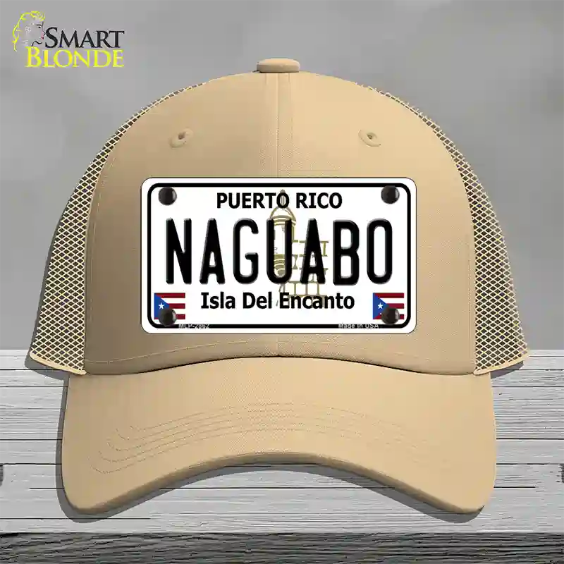 Naguabo Puerto Rico Novelty License Plate Hat Mesh / Khaki