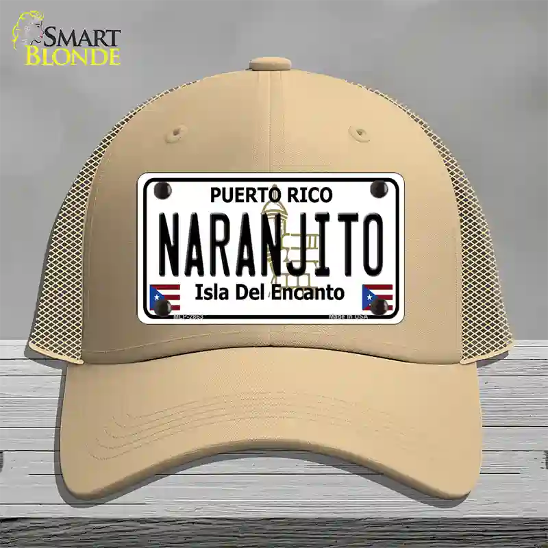 Naranjito Puerto Rico Novelty License Plate Hat Mesh / Khaki