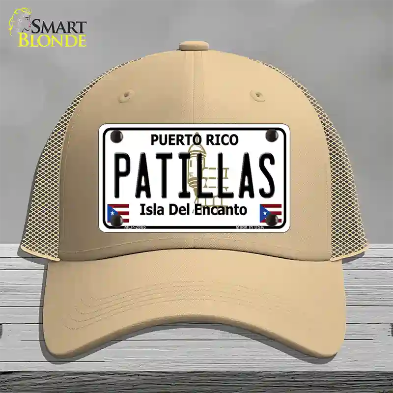 Patillas Puerto Rico Novelty License Plate Hat Mesh / Khaki