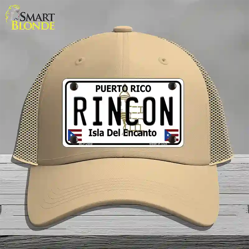 Rincon Puerto Rico Novelty License Plate Hat Mesh / Khaki