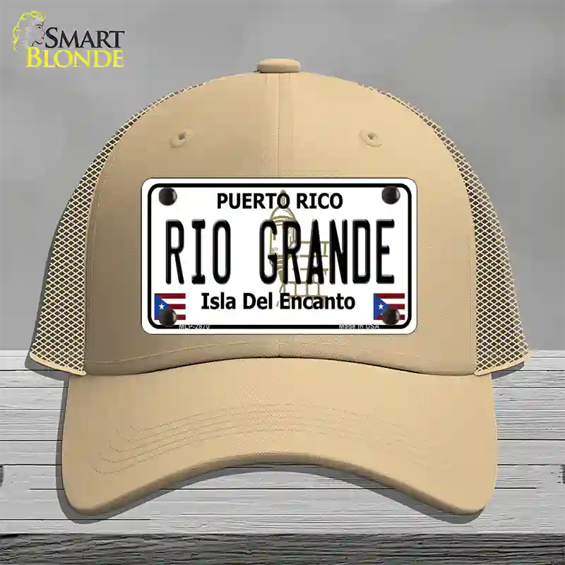 Rio Grande Puerto Rico Novelty License Plate Hat Mesh / Khaki