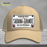 Sabana Grande Puerto Rico Novelty License Plate Hat Mesh / Khaki