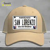 San Lorenzo Puerto Rico Novelty License Plate Hat Mesh / Khaki