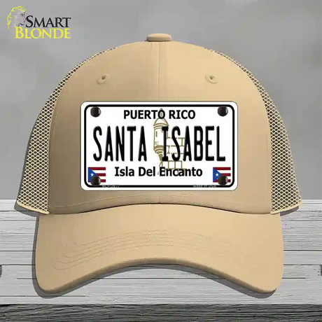 Santa Isabel Puerto Rico Novelty License Plate Hat Mesh / Khaki