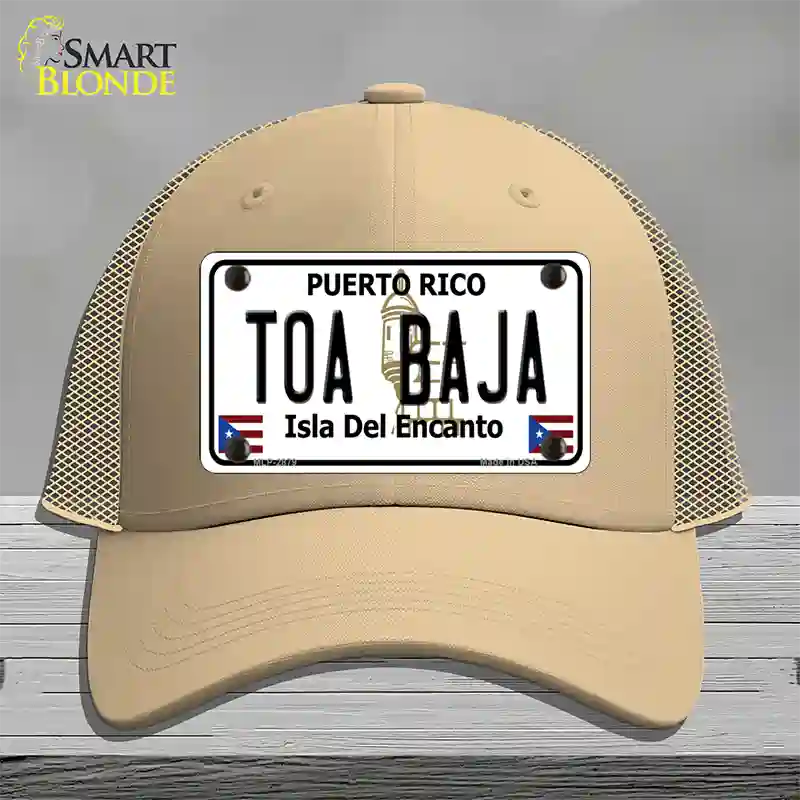 Toa Baja Puerto Rico Novelty License Plate Hat Mesh / Khaki