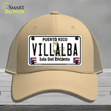 Villalba Puerto Rico Novelty License Plate Hat Mesh / Khaki