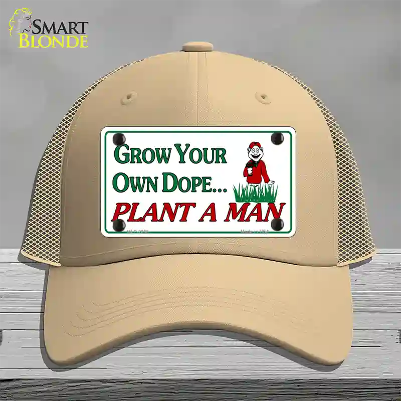 Grow Dope Novelty License Plate Hat Mesh / Khaki