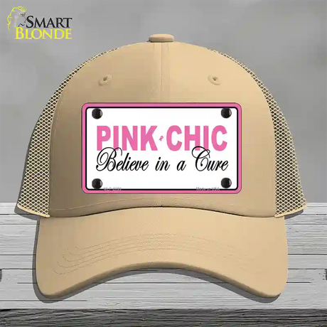 Pink Chic Novelty License Plate Hat Mesh / Khaki