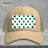 Green White Polka Dot Novelty License Plate Hat Mesh / Khaki