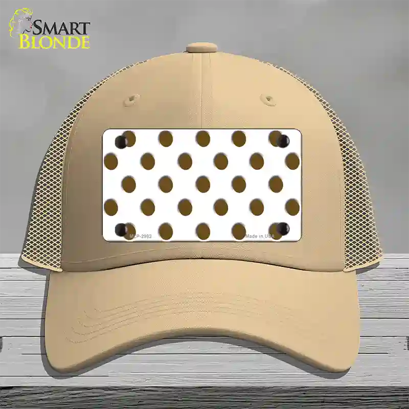 Brown White Polka Dot Novelty License Plate Hat Mesh / Khaki