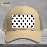 Black White Polka Dot Novelty License Plate Hat Mesh / Khaki