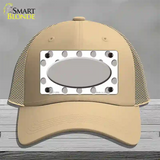 Grey White Polka Dot Grey Center Oval Novelty License Plate Hat Mesh / Khaki