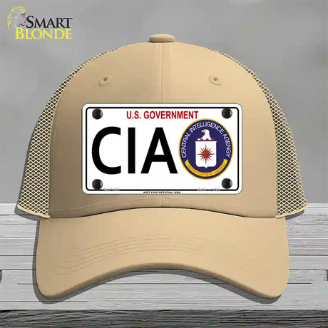 CIA Novelty License Plate Hat Mesh / Khaki