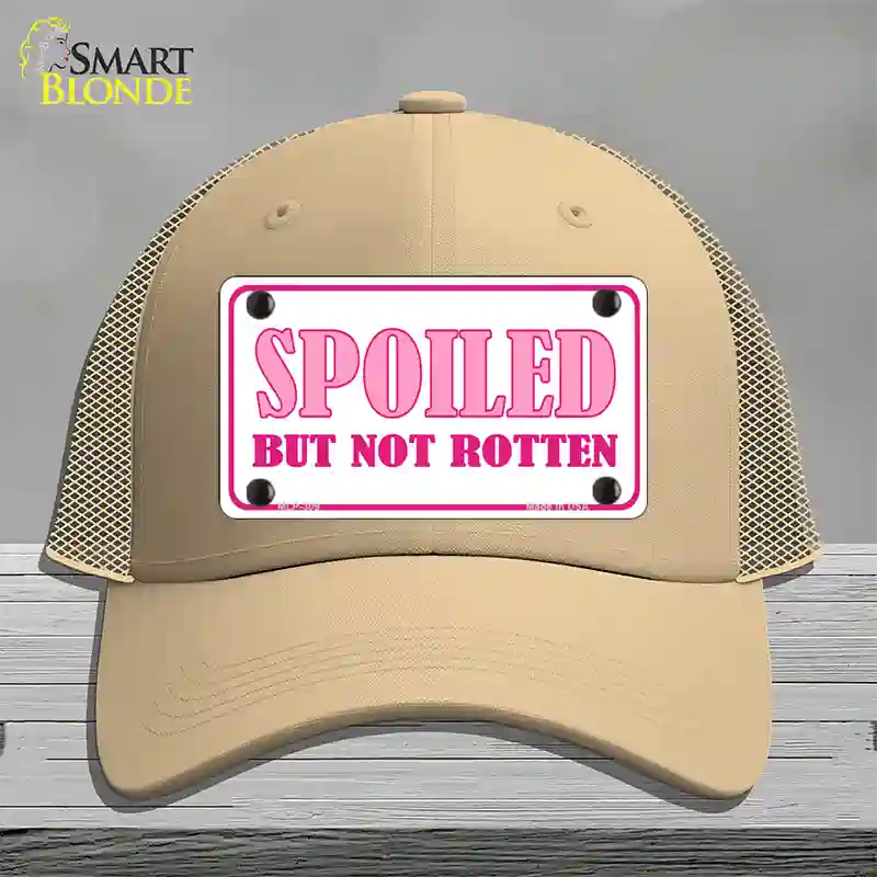 Spoiled But Not Rotten Novelty License Plate Hat Mesh / Khaki