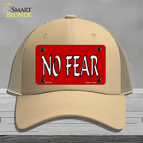 No Fear Novelty License Plate Hat Mesh / Khaki