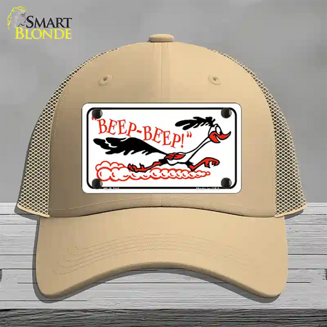 Beep Beep Roadrunner Novelty License Plate Hat Mesh / Khaki