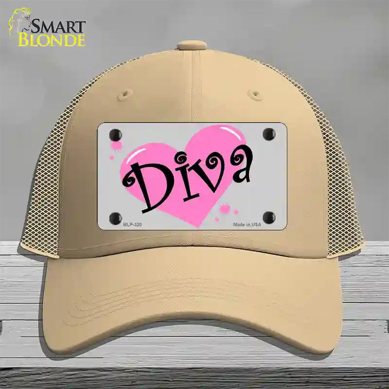 Diva Novelty License Plate Hat Mesh / Khaki