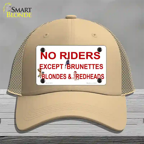 No Riders Except Novelty License Plate Hat Mesh / Khaki