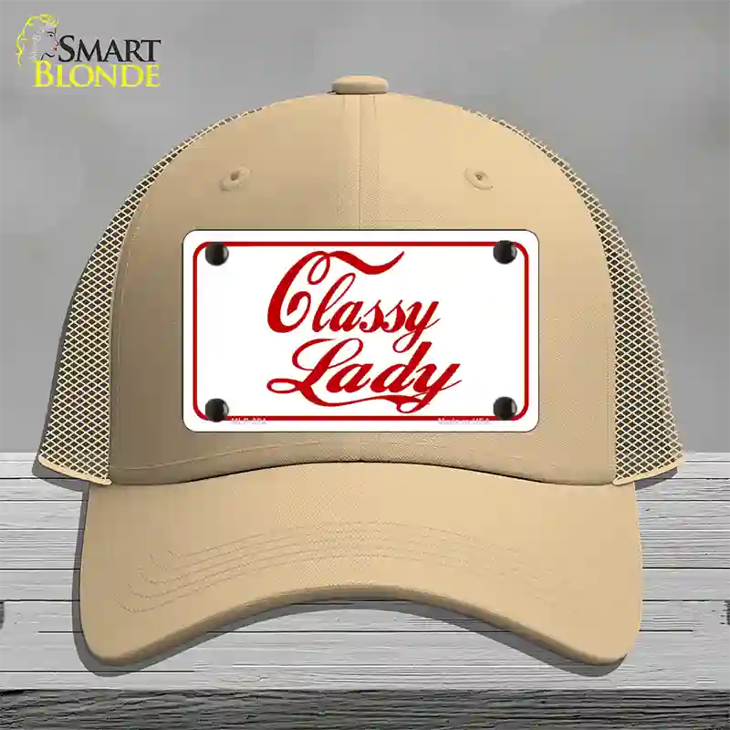 Classy Lady Novelty License Plate Hat Mesh / Khaki