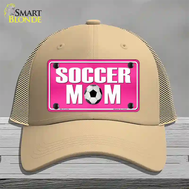 Soccer Mom Novelty License Plate Hat Mesh / Khaki